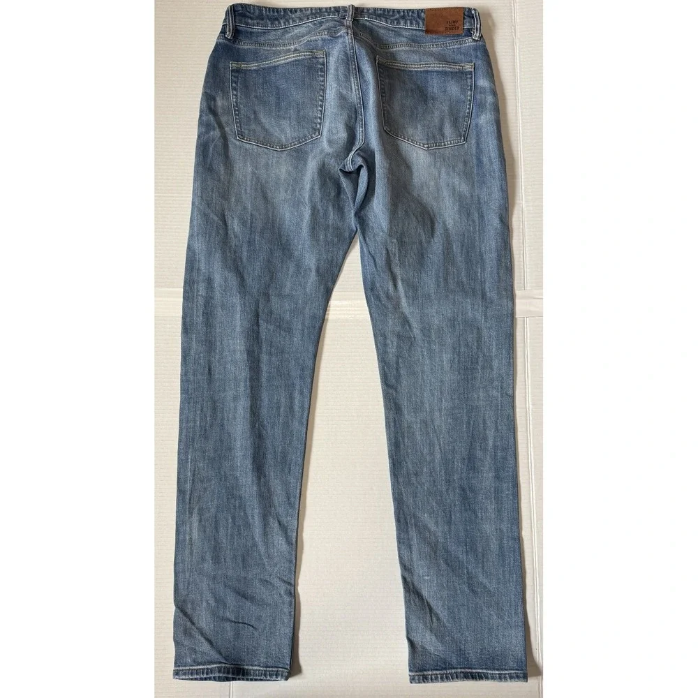 FLINT AND TINDER - Men's Jeans - Slim Fit Blue Stretch Denim - Size 34x36